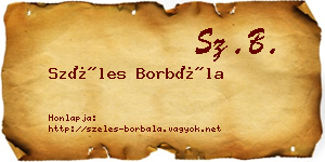 Széles Borbála névjegykártya